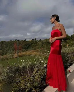 Shona Joy Moraya Dropped Waist Maxi Dress Chili Size AU 12 for rent on The Volte - image 5