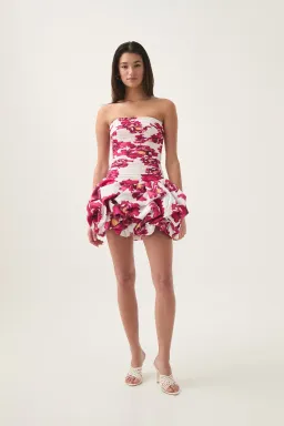 Aje Violette Bubble Hem Mini Dress Boldly Blooming Size 8 for rent on The Volte - image 3