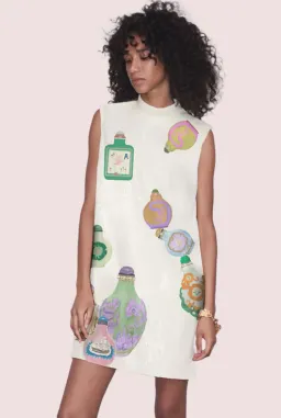 Alemais Chesca Mini Dress in Cream Sequin Size 12 for rent on The Volte - image 1