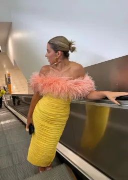 Rachel Gilbert Zion Midi Dress in Yellow Size 3 / AU 12 for rent on The Volte - image 1