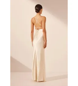 Shona Joy La Lune Lace Back Maxi Dress Cream Size XS / AU 6 for rent on The Volte - image 3