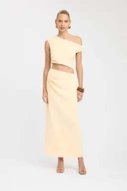 Kookai Opal Tuck Top and Maxi Skirt Set Lemon Sorbet Size 8 for rent on The Volte - image 1
