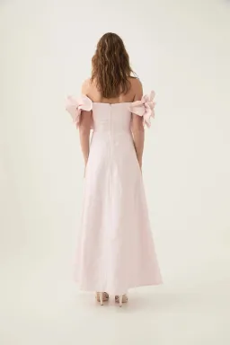 Aje Etta Midi Dress Pastel Pink Size 10 for rent on The Volte - image 3
