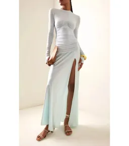 SIR The Label Alessia Draped Gown Ice Blue Size 0 / AU 6 for rent on The Volte - image 4