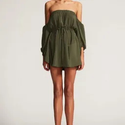 Shona Joy Core Off The Shoulder Mini Dress Green Size 10 for rent on The Volte - image 1