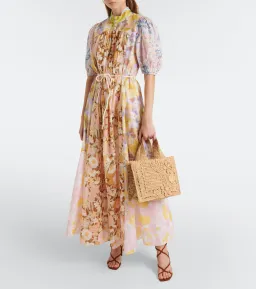 Zimmermann Pop Puff Sleeve Maxi Dress Spliced Size 0 / AU 8 for rent on The Volte - image 1