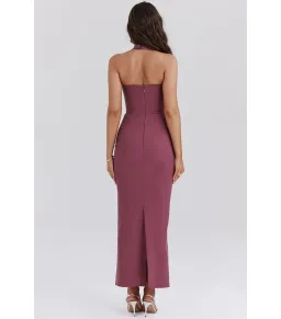 House Of CB Mia Twill Halter Dress Mulberry Size AU 6  for rent on The Volte - image 4