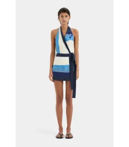 Sir the Label Mariner Wrap Halter Mini Dress Shoreline Stripe Size AU 3 / AU 12  for rent on The Volte - image 1
