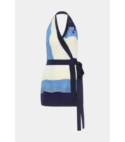 Sir the Label Mariner Wrap Halter Mini Dress Shoreline Stripe Size AU 3 / AU 12  for rent on The Volte - image 4