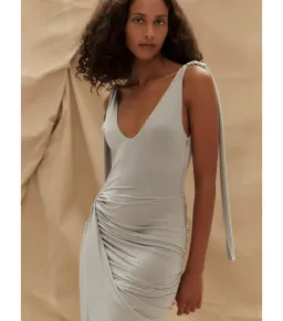 Paris Georgia Ballerina Draped Dress Cloud Grey Size S / AU 8  for rent on The Volte - image 2
