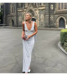 Paris Georgia Ballerina Draped Dress Cloud Grey Size S / AU 8  for rent on The Volte - image 3