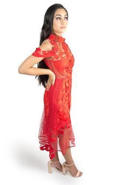 Thurley Red Midi Lace Dress 6 for rent on The Volte - image 1