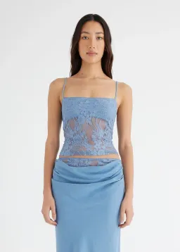 Benni Miko Cami Top and Skirt Set Storm Blue Size AU 10 for rent on The Volte - image 4