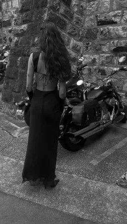 St Agni Pinstripe Silk Maxi Dress in Black Size 6 for rent on The Volte - image 5