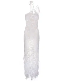 Roberta Einer Nadia Midi Dress Off White Size 8 for rent on The Volte - image 6