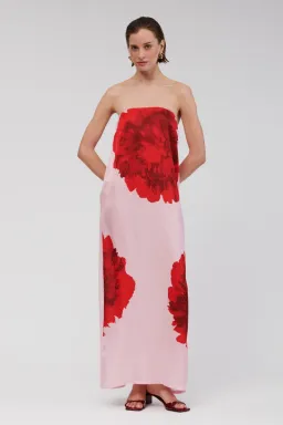 Suboo Emilia Bustier Maxi Dress Pink Floral Size S / AU 8 for rent on The Volte - image 5