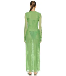 Sir the Label Jacques Mesh Panelled Midi Dress Apple Size 1 / AU 8 for rent on The Volte - image 3
