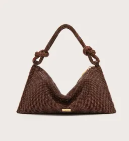 HERA NANO RHINESTONE SHOULDER BAG Brown Java for rent on The Volte - image 1