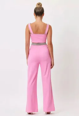 Bianca & Bridgett Hazel Crop Top & Riley Pant Set Pink Size 8  for rent on The Volte - image 3