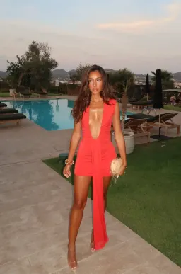 Misha Jennifer Cupro Mini Dress in Red Size 10/M for rent on The Volte - image 5