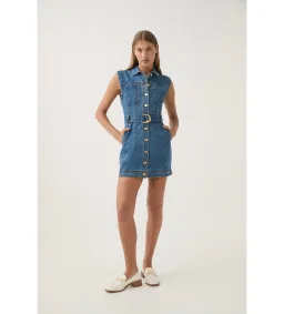 Aje Darcie Denim Mini Dress Blue Size 8  for rent on The Volte - image 2