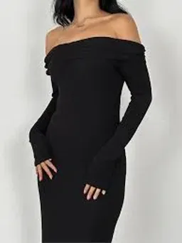 By Nicola Off the Shoulder Maxi Dress in Black Size 8  for rent on The Volte - image 2