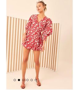 C/MEO Collective Opacity Dress- Chilli Red Floral 10 for rent on The Volte - image 1