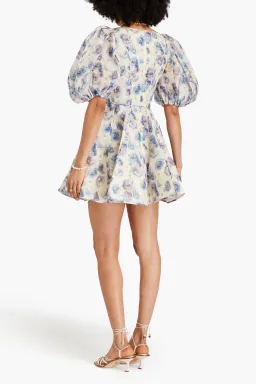 Zimmermann Tama Puff Sleeve Mini Dress Cornflower Blue Size 3 / AU 14 for rent on The Volte - image 2