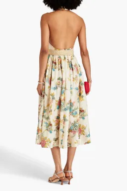 Zimmermann Clover Linen Halterneck Midi Dress Floral Size 3 / AU 14 for rent on The Volte - image 2