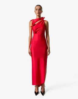 Coperni Asymmetric Flower Gown Red Size S / AU 8 for rent on The Volte - image 1