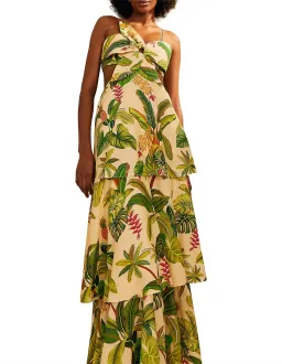 Farm Rio Fruit Forest Maxi Dress Sand/Print Size M / AU 10 for rent on The Volte - image 2
