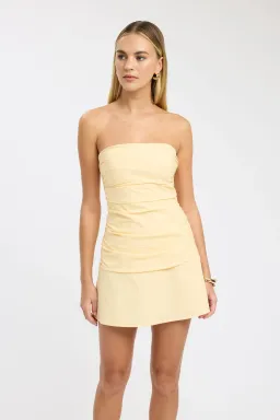 Kookai Romeo Strapless Mini Dress Butter Popcorn Size 8 for rent on The Volte - image 2