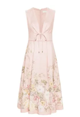 Zimmermann Waverly Plunge Midi Dress Pink Floral Size 2 (AU 12) for rent on The Volte - image 5