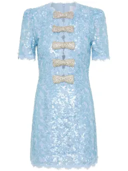 Rebecca Vallance Leyla Short Sleeve Mini Dress Blue Sequin Size 6 for rent on The Volte - image 5