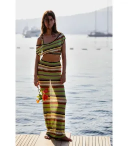 Sir The Label Coastline Tie Dress in Palm Stripe Size 2 / AU 10 for rent on The Volte - image 5