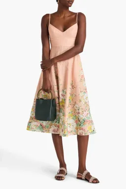 Zimmermann Matchmaker Picnic Dress in Buff & Coral Floral Size 3 / AU 14 for rent on The Volte - image 2