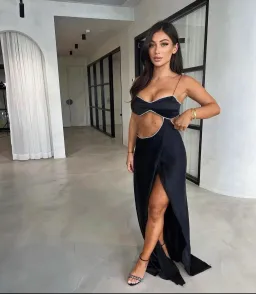 Michael Lo Sordo Symic Crystalline Luna Dress Black Size 8 for rent on The Volte - image 3