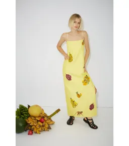 Alemais Diamond Dancer Midi Dress Yellow Size AU 10  for rent on The Volte - image 1
