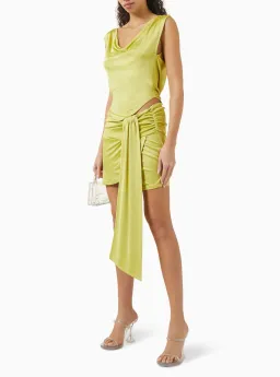 Asta Resort Chloe Top and Mini Skirt Set Chartreuse Size 6 for rent on The Volte - image 1