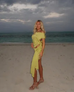 Asta Resort Chloe Top and Mini Skirt Set Chartreuse Size 6 for rent on The Volte - image 7