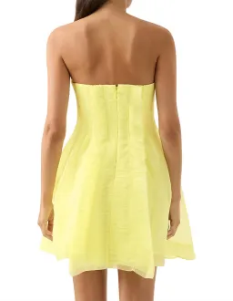 Aje Astrid Strapless Mini Dress Lemon Yellow Size 8 for rent on The Volte - image 3