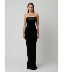Effie Kats Monroe Gown in Black Velvet Size XS / AU 6 for rent on The Volte - image 1