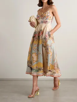 Zimmermann Tallow Tucked Bodice Dress in Nautical Map Size 2 / AU 12 for rent on The Volte - image 1