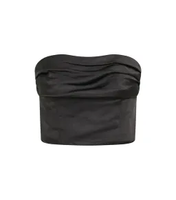 Meshki Khalani Ruched Strapless Satin Top and Skirt Set Black Size AU 8 for rent on The Volte - image 5