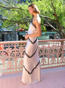 Shona Joy Camille Lace Asymmetrical Maxi Dress Cream/Black Size S / AU 8  for rent on The Volte - image 5