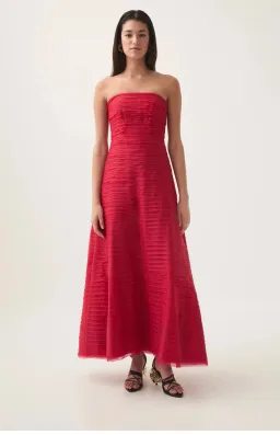 AJE Soundscape Dress in Red Size 8 for rent on The Volte - image 1