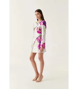 Aje Arbour Whipstitch Mini Dress in Wlid Hydrangea Size AU 8 for rent on The Volte - image 2