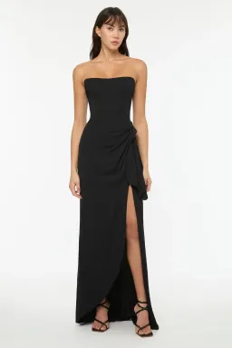 Manning Cartell Asymmetrical Games Strapless Gown in Black Size 10 for rent on The Volte - image 1