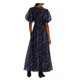 Sir the Label Caprice Puff Sleeve Midi Dress in Navy Size 1 / AU 8 for rent on The Volte - image 3