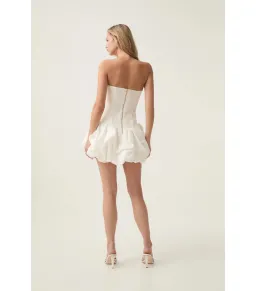 Aje Violette Bubble Hem Mini Dress Ivory Size AU 8 for rent on The Volte - image 5